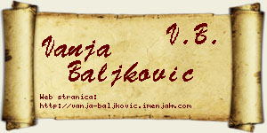 Vanja Baljković vizit kartica